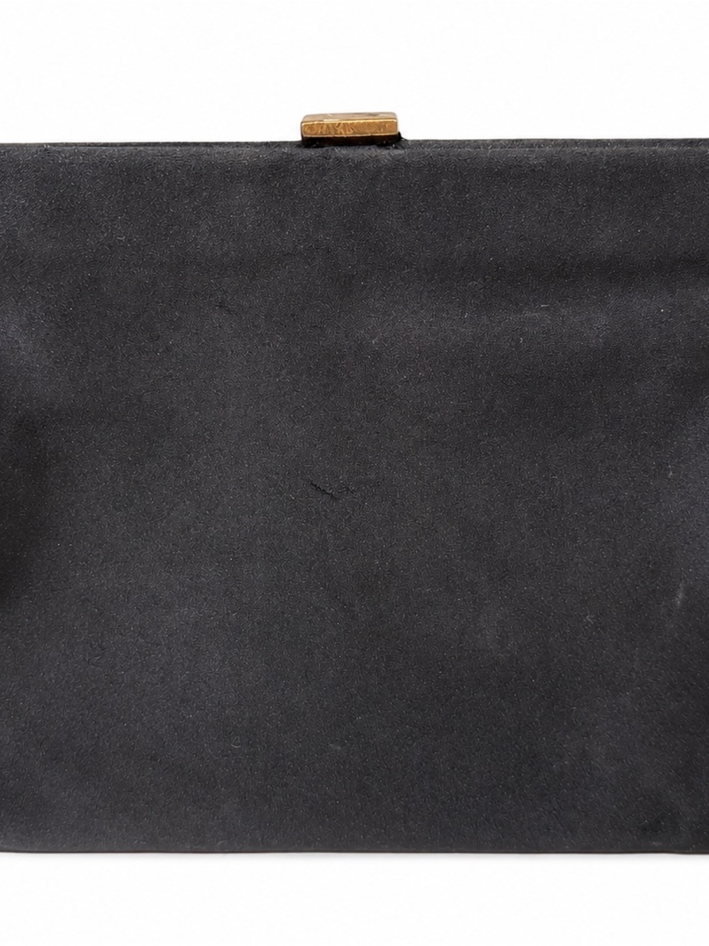 Vintage Black Evening Clutch Purse Gold Tone Detail 6” x 9”